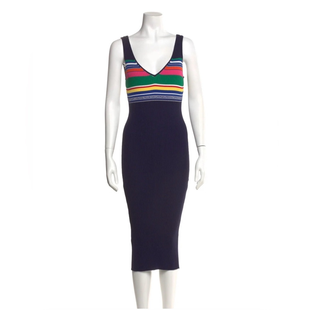 STAUD Multicolor Striped Midi Dress Sz XS